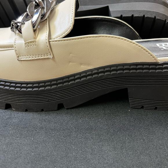 BP New Tristan Chunky Cream Faux Leather Chain Loafer 9M NWOB - Picture 6 of 11